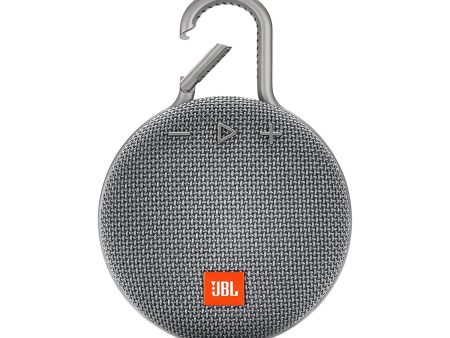 JBL Clip 3 Portable Bluetooth Speaker-Gray -Waterproof Wireless- Certified Refurbished Online now