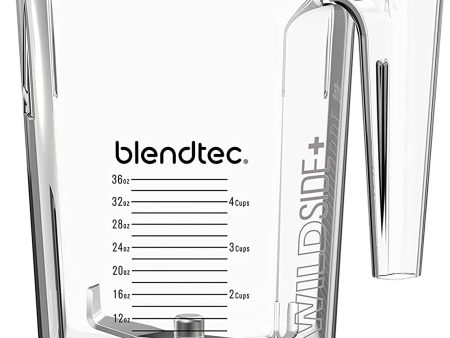 Blendtec WildSide+ Jar 90oz volume, 36oz WetDry Five Sided Professional-Grade Blender Jar and Vented Latching Lid Clear Fashion